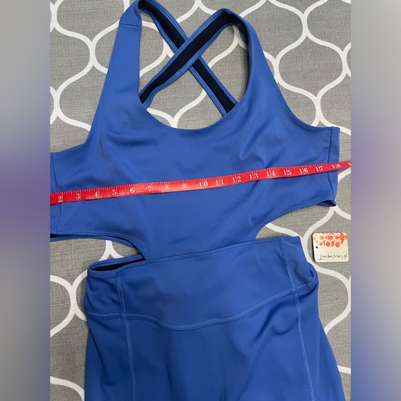 FREE PEOPLE Movement Back It Up Onesie in Pool Blue Stretchy. Size Large. NWT. - Picture 6 of 12